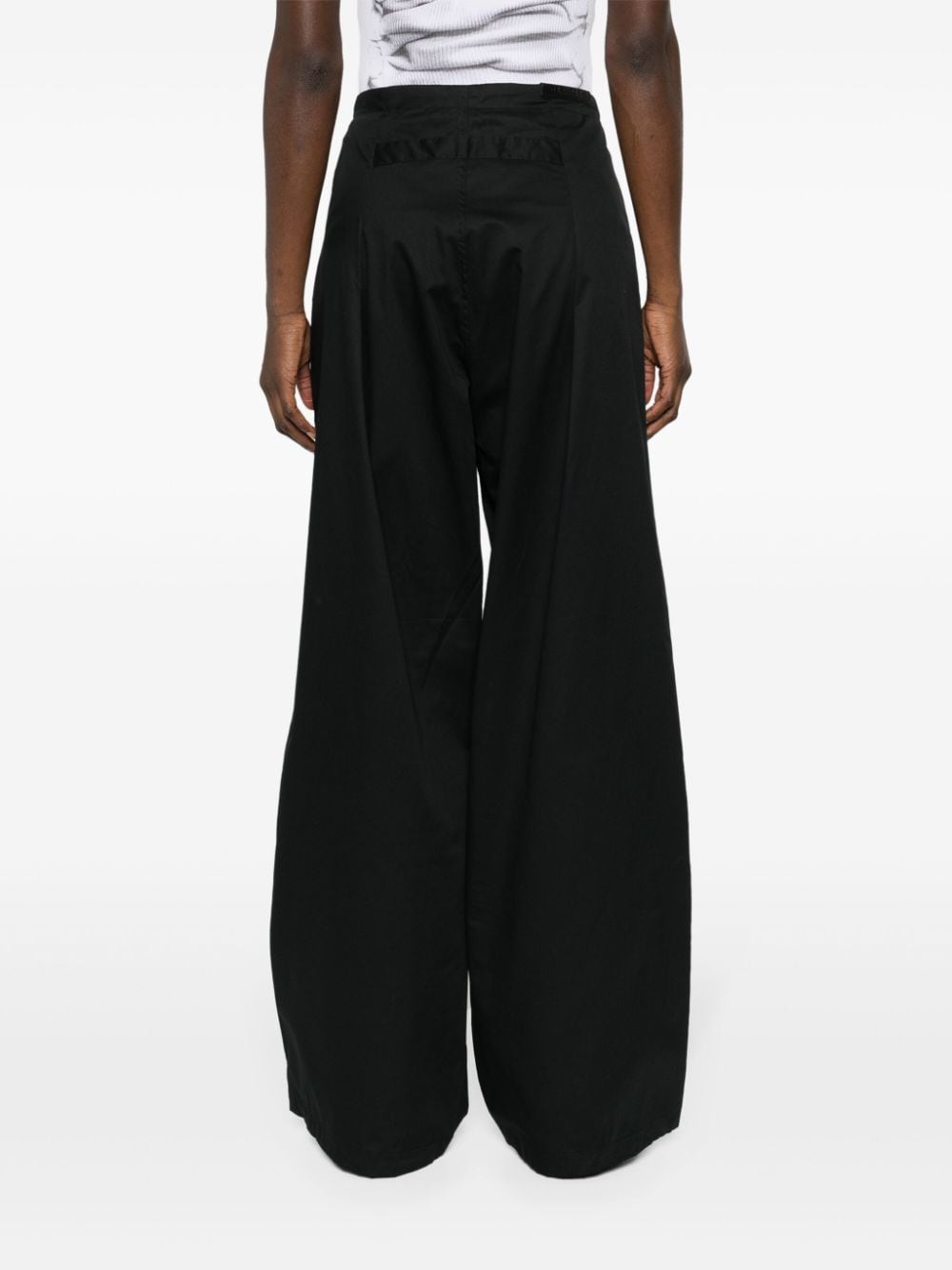 Shop Darkpark Daisy High-waist Loose-fit Pants In Black