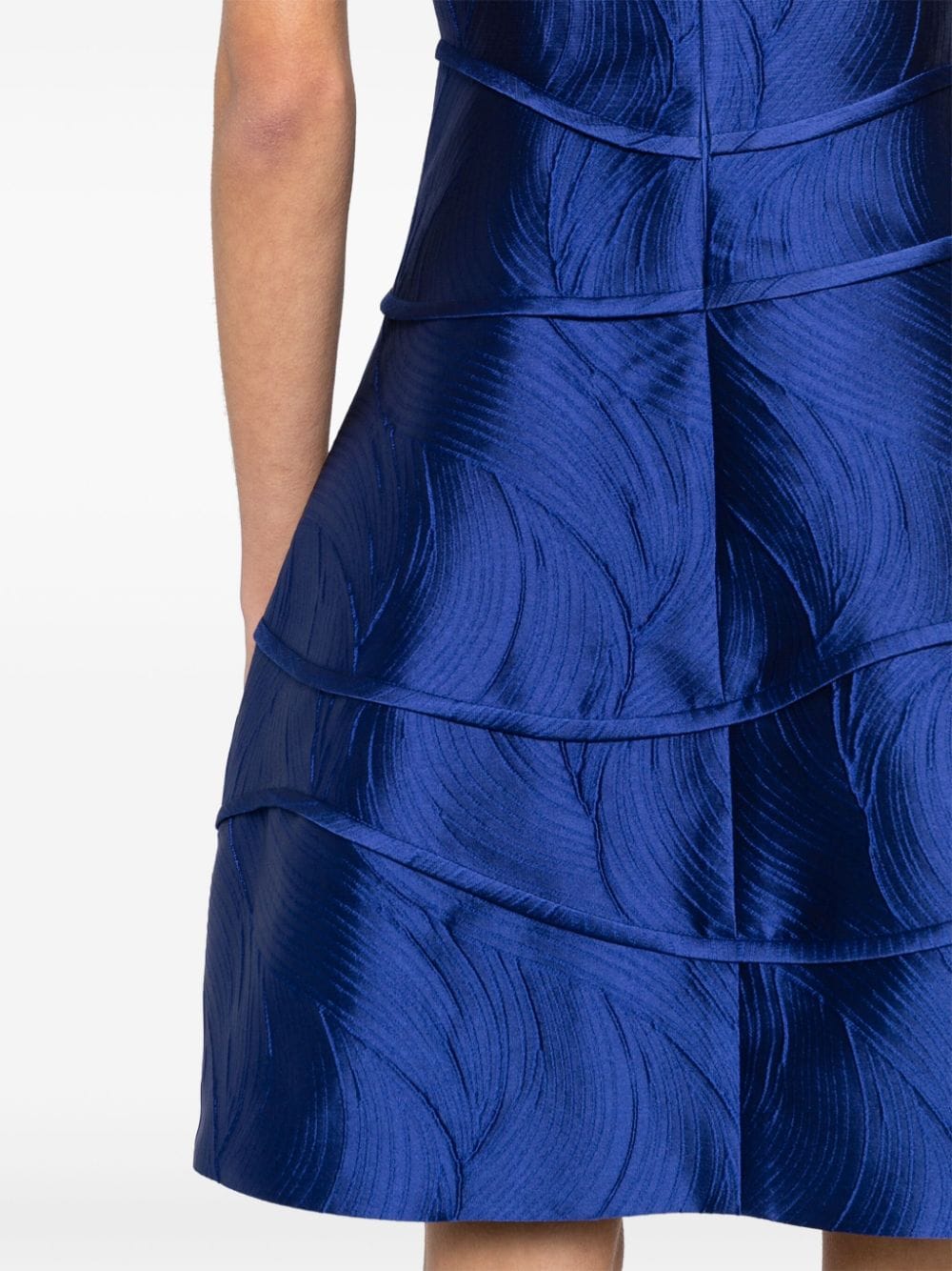 Shop Giorgio Armani Texture Sleeveless Dress In Blue
