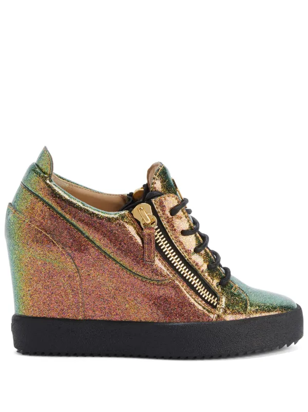 Sparkly store wedge sneakers