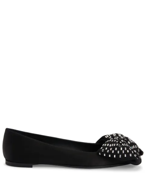 Giuseppe Zanotti Alexandrine crystal-embellished bow ballet pumps