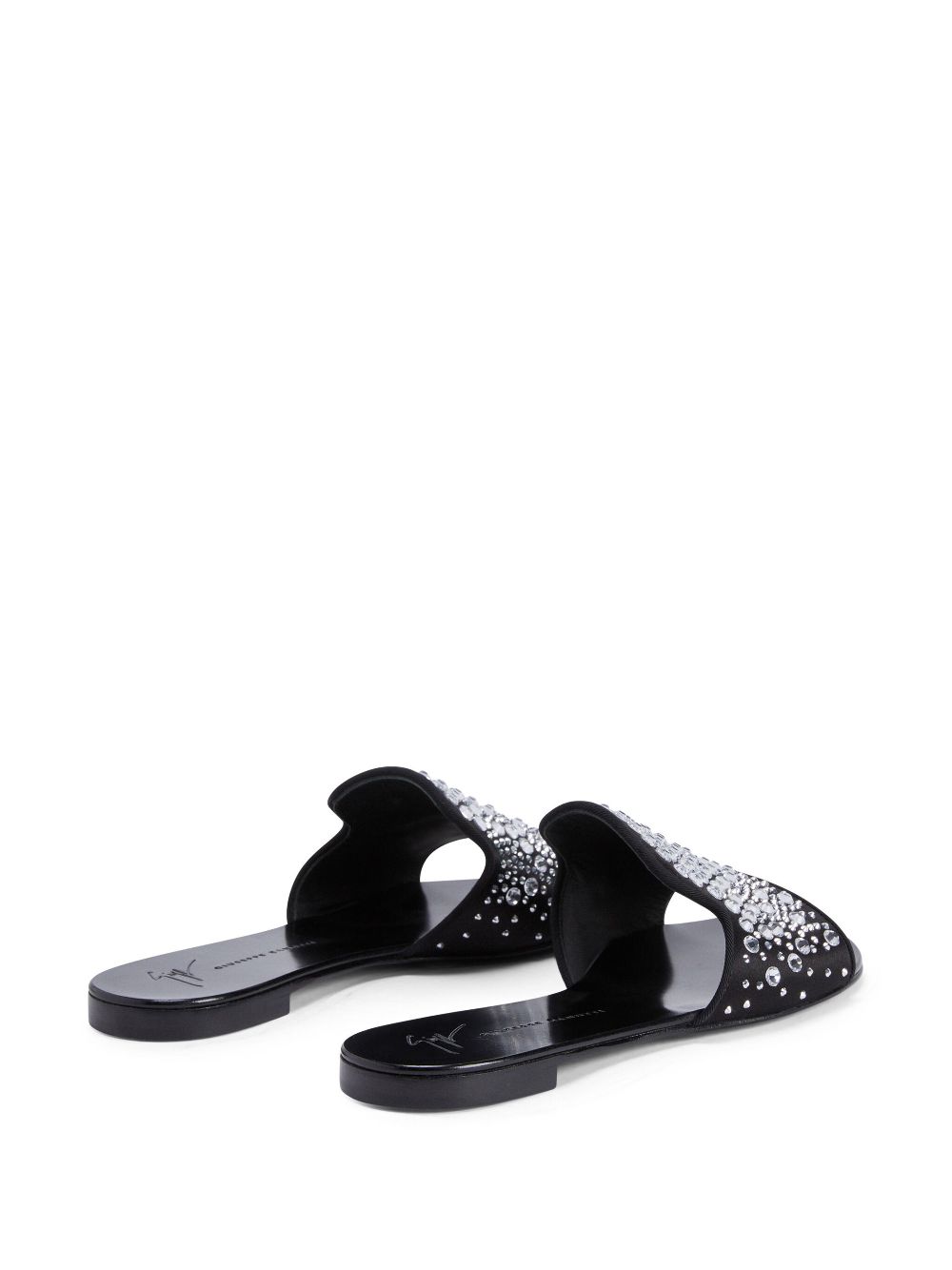 Giuseppe Zanotti Andromedha rhinestone-embellished satin slides Black