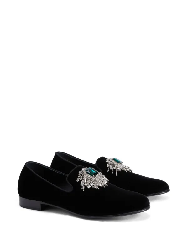 Giuseppe Zanotti Euphemiee Velvet Loafers | Black | FARFETCH display picture 3