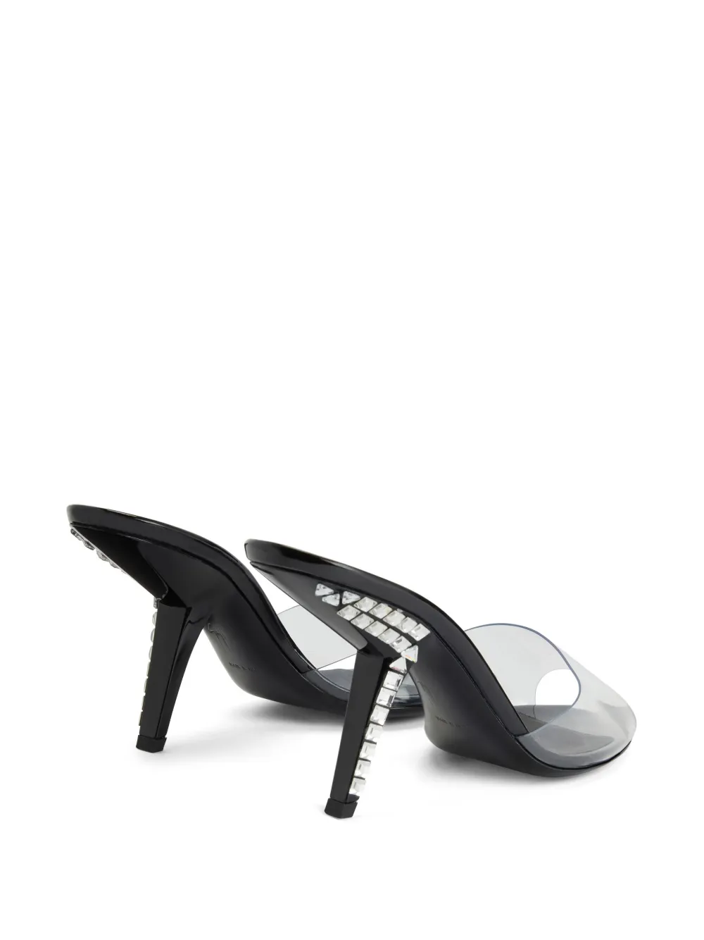 Giuseppe Zanotti Mystero 90 mm doorzichtige muiltjes Zwart