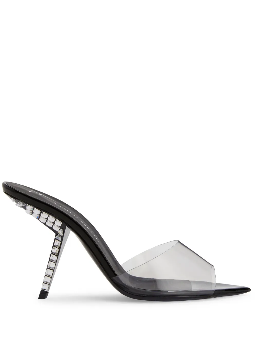 Giuseppe Zanotti Mystero 90 mm doorzichtige muiltjes Zwart