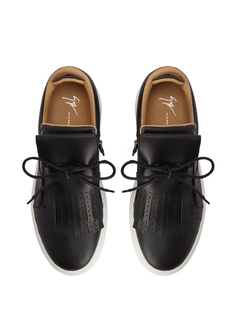Giuseppe Zanotti fringed leather sneakers Black