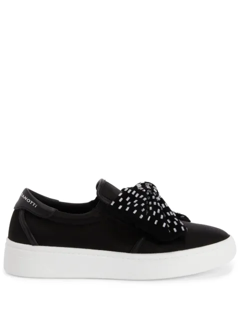 Giuseppe Zanotti crystal-bow leather sneakers