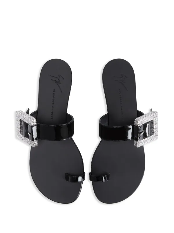 Giuseppe Zanotti Miss Buckle crystal-embellished Patent Sandals