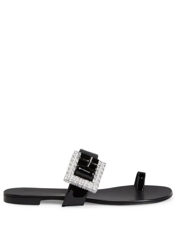Giuseppe Zanotti Miss Buckle crystal-embellished Patent Sandals