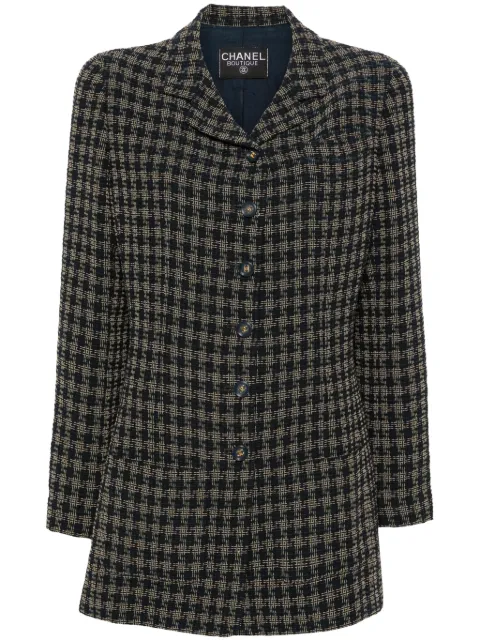 CHANEL Pre-Owned 2000s checked tweed blazer