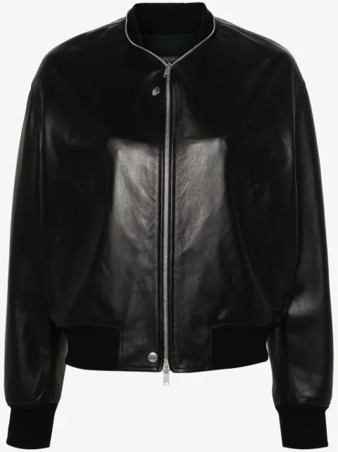 Jil Sander leather bomber jacket