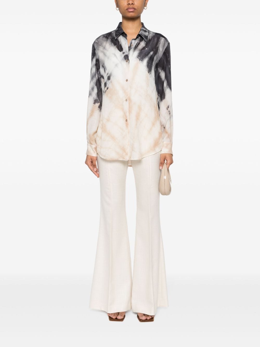 Gabriela Hearst Ferrara blouse met tie-dye print - Beige