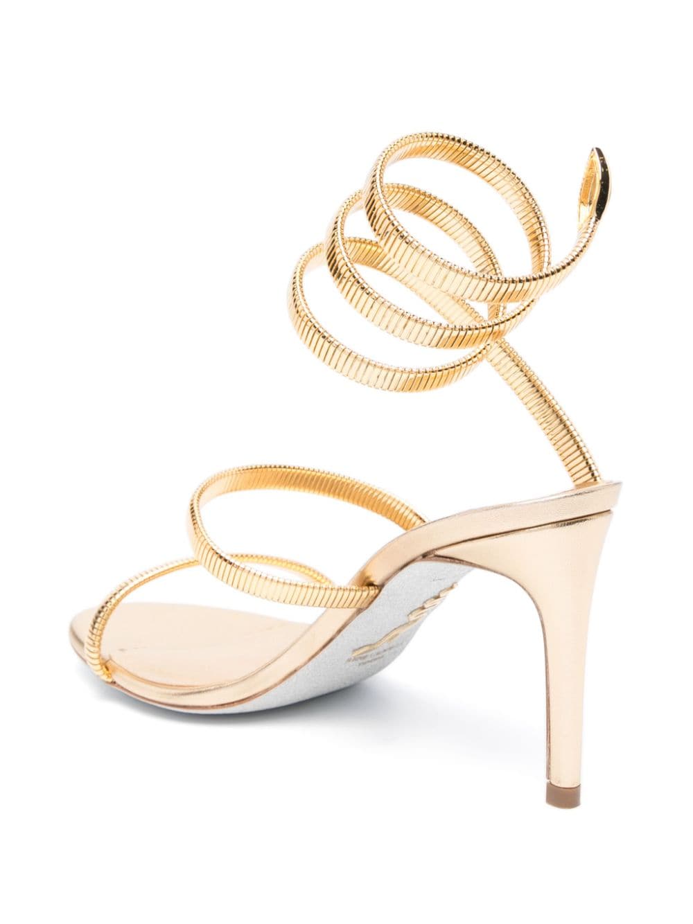 Shop René Caovilla Juniper 80mm Snake-chain Sandals In Gold