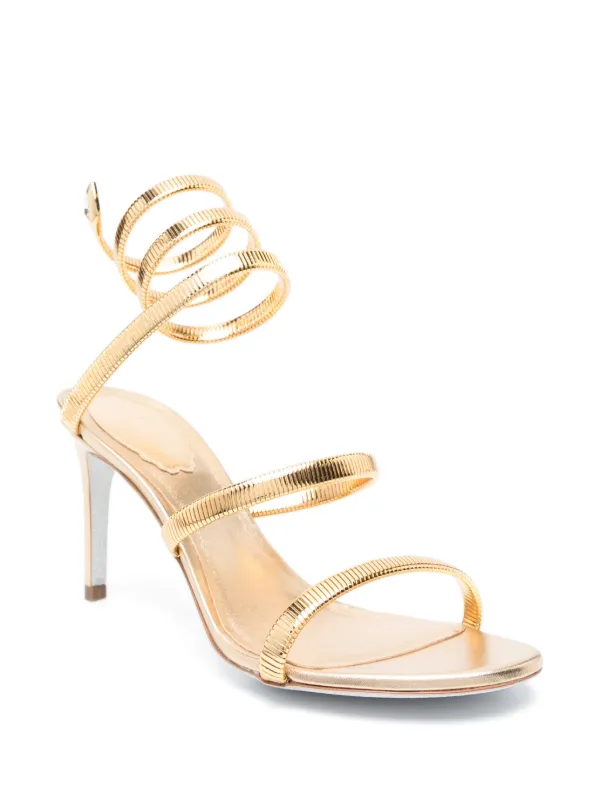 RENE CAOVLLA スネークサンダル René Caovilla Sandália Juniper De Camurça | Dourado | FARFETCH BR