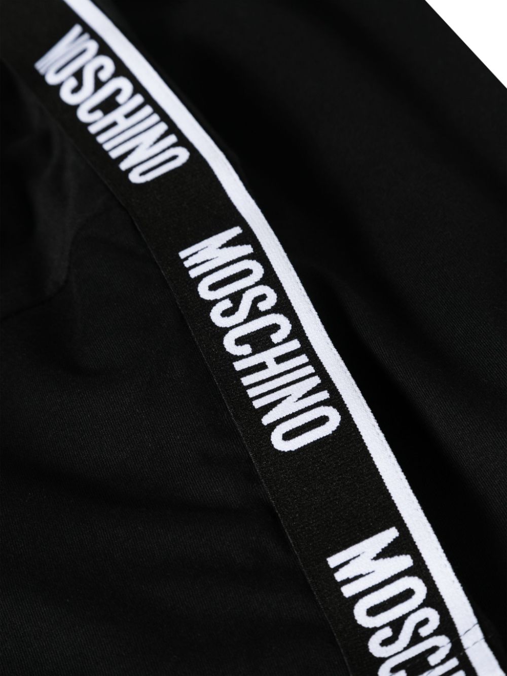 Moschino Katoenen T-shirt met logostreep Zwart
