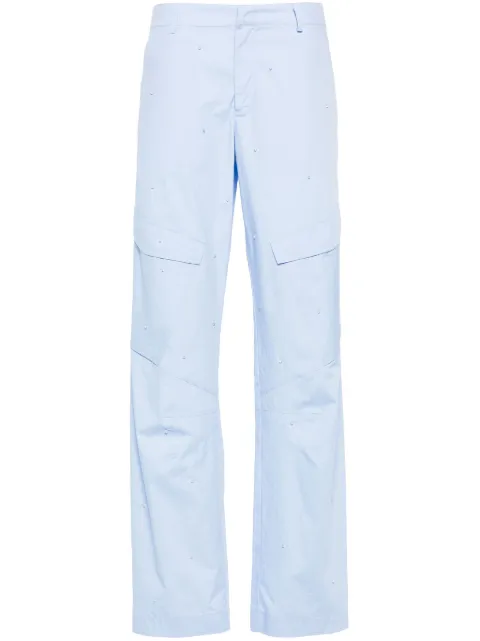 DONDUP bead-embellished straight poplin trousers