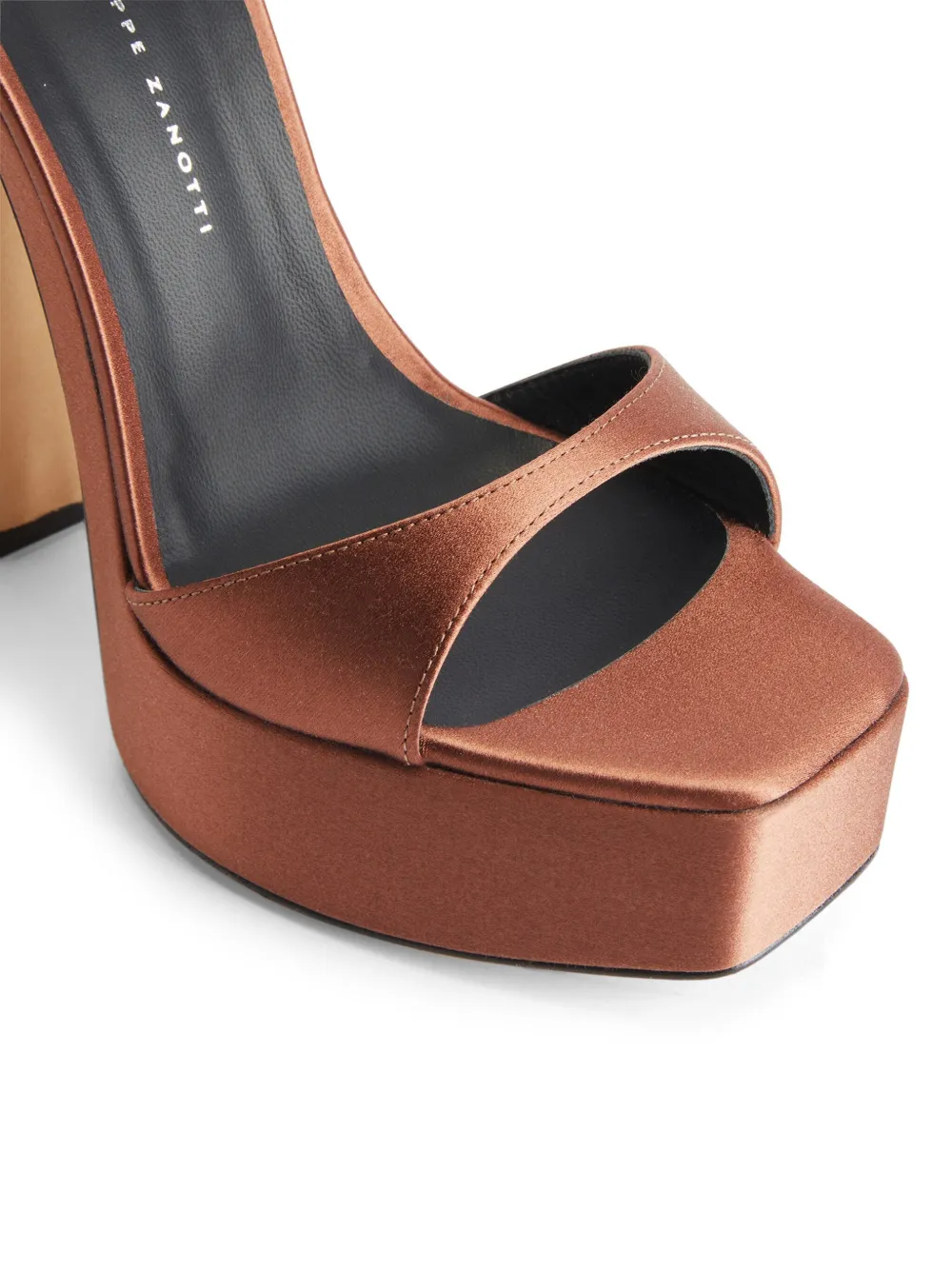 Giuseppe Zanotti Sylvy satijnen sandalen met plateauzool Bruin