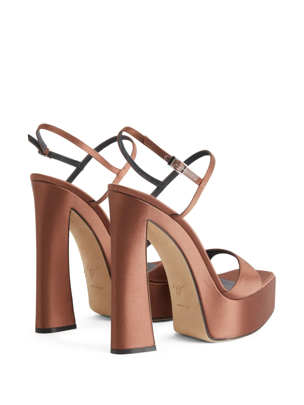 Giuseppe Zanotti Sylvy satijnen sandalen met plateauzool Bruin