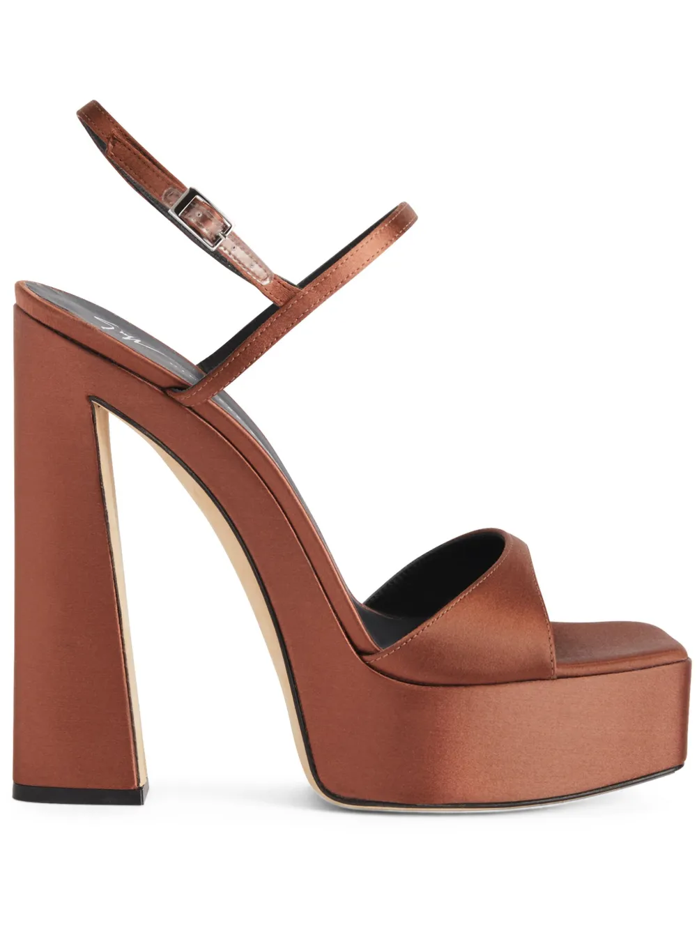 Giuseppe Zanotti Sylvy satijnen sandalen met plateauzool Bruin