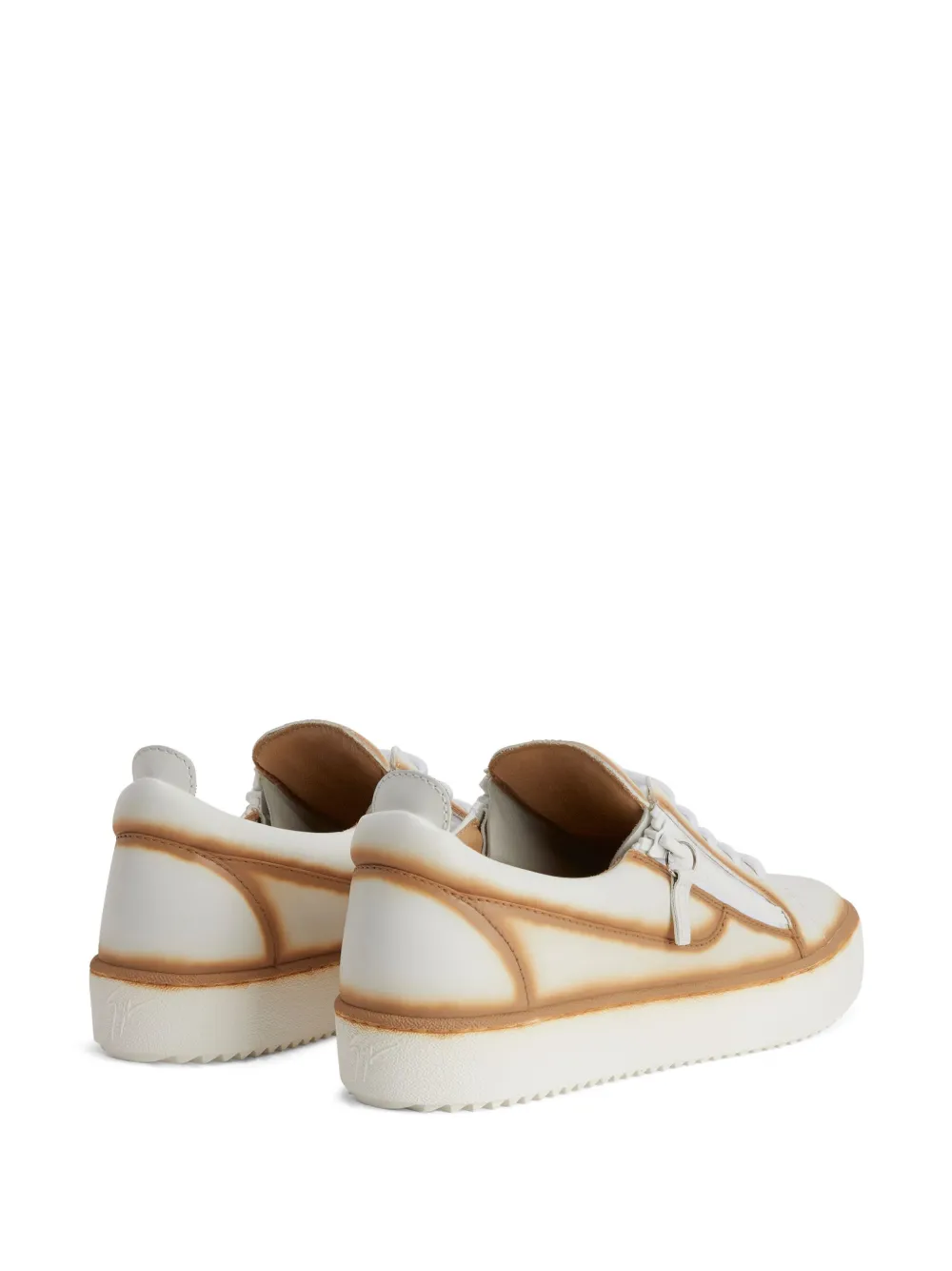 Shop Giuseppe Zanotti Frankie Seam-detail Low-top Sneakers In White