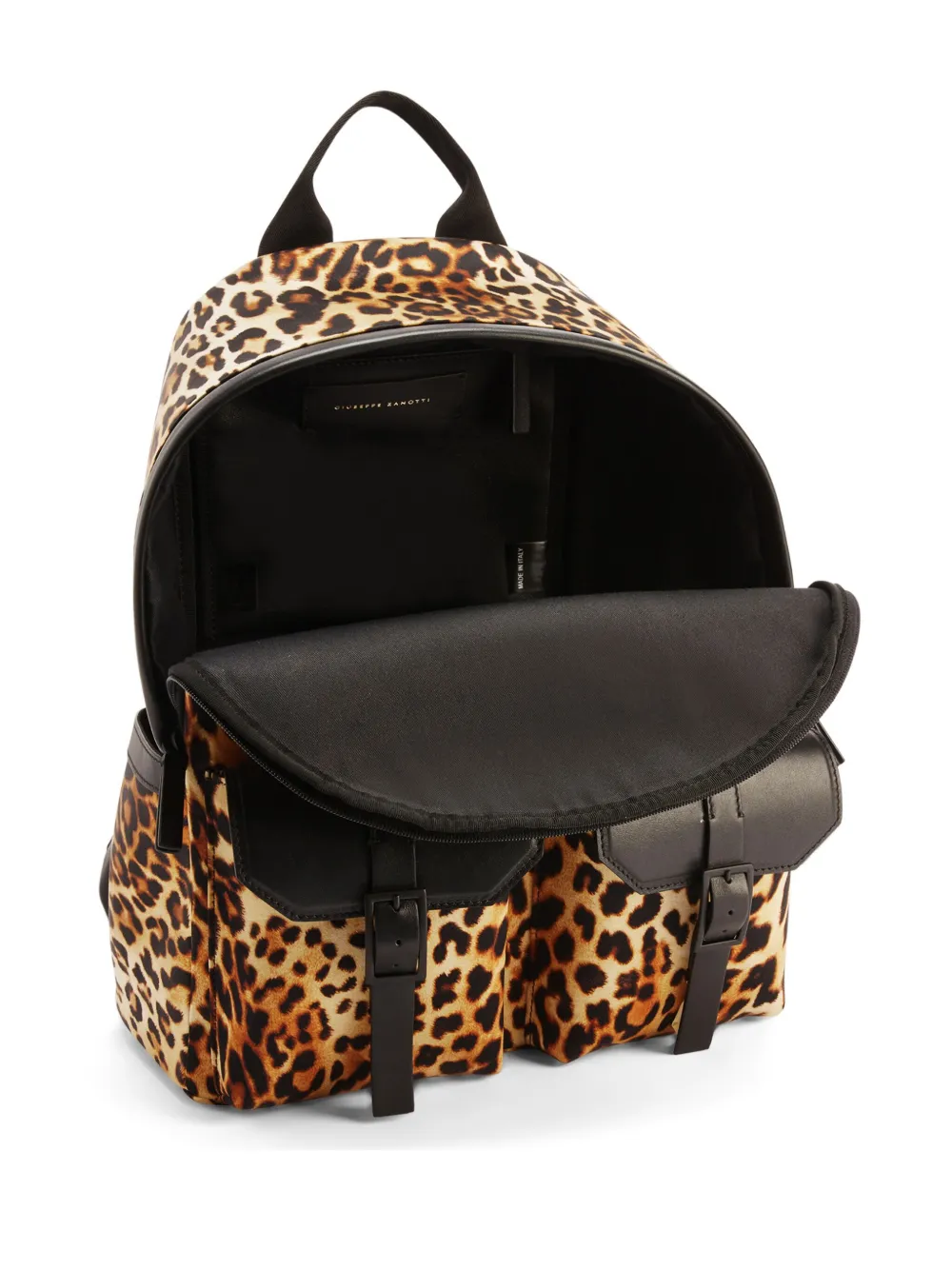 Giuseppe Zanotti Rugzak met luipaardprint Zwart