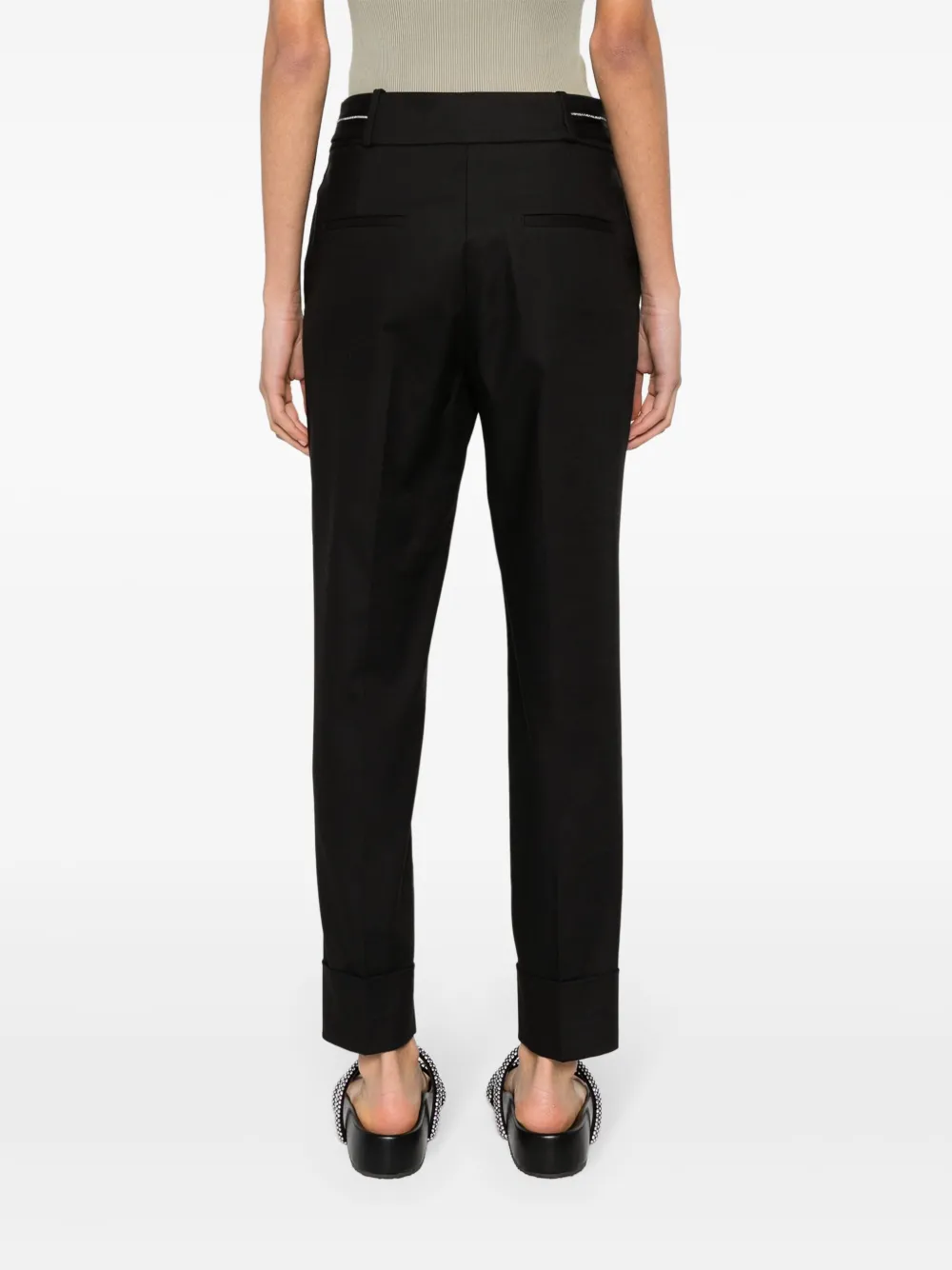 Shop Peserico Chain-detail Tailored Trousers In Black