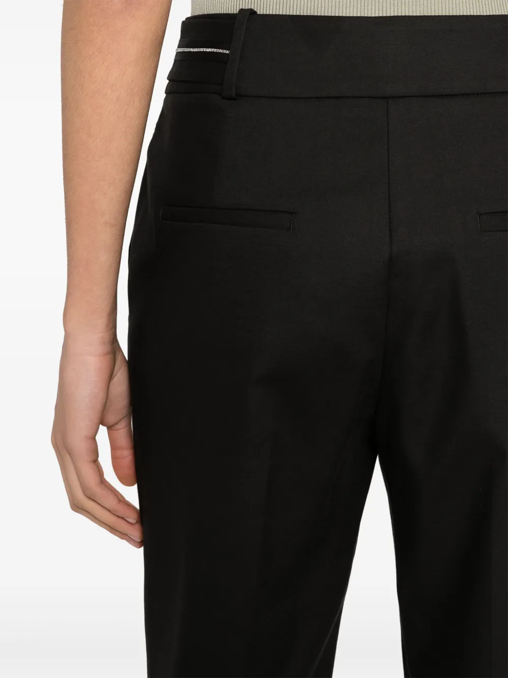 Shop Peserico Chain-detail Tailored Trousers In Black