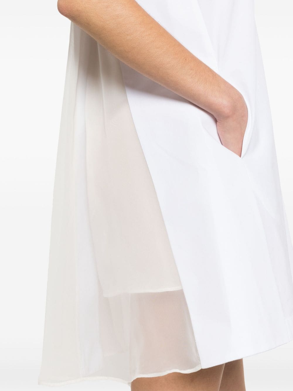 Shop Sacai Pleated Mini Dress In White