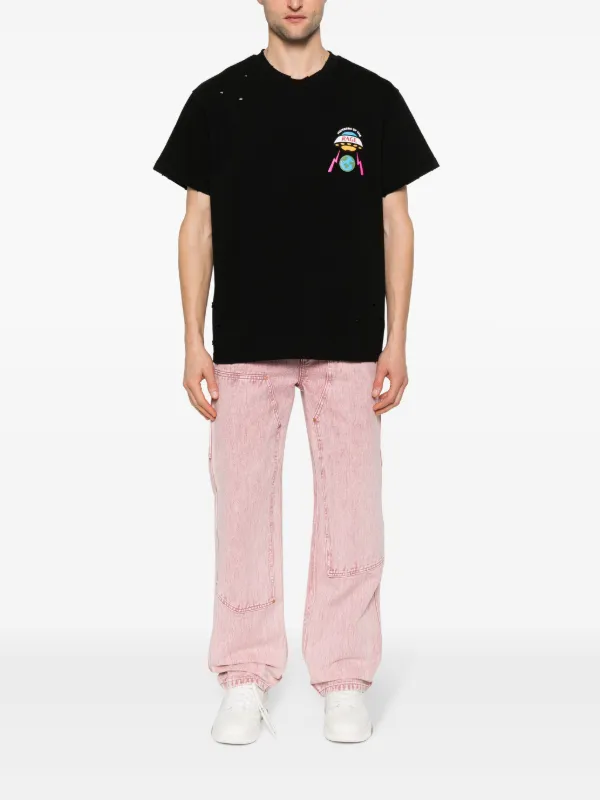 【関税込み】Members of the Rage ブラック MOTR Tシャツ MEMBERS OF THE RAGE illustration-print Cotton T-shirt