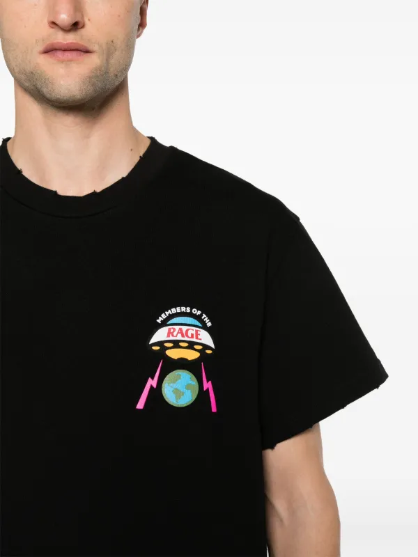 【関税込み】Members of the Rage ブラック MOTR Tシャツ MEMBERS OF THE RAGE illustration-print Cotton T-shirt
