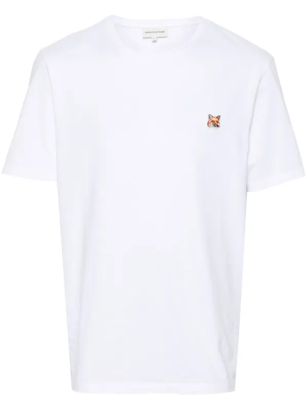 送料関税込 Maison Kitsune フォックスモチーフ Tシャツ Maison Kitsuné Fox-motif Cotton T-shirt | Black | FARFETCH