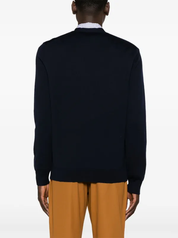 Maison Kitsuné Chillax Fox Wool Cardigan | Blue | FARFETCH