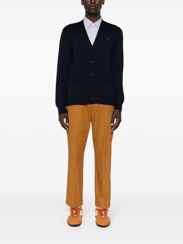 Maison Kitsuné Chillax Fox Wool Cardigan | Blue | FARFETCH