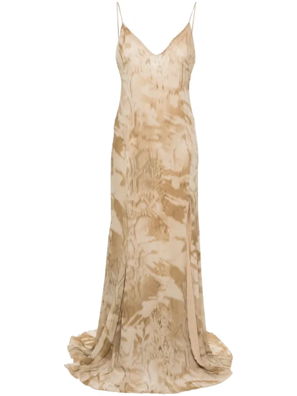 blumarine gold dress Viscose with camouflage python print MAUVE
