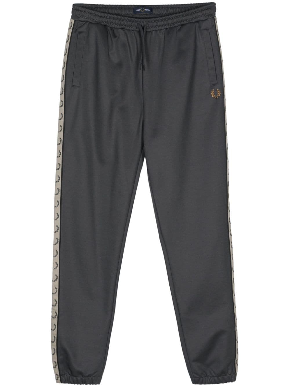 Fred Perry Logo-tape Track Pants In Gray