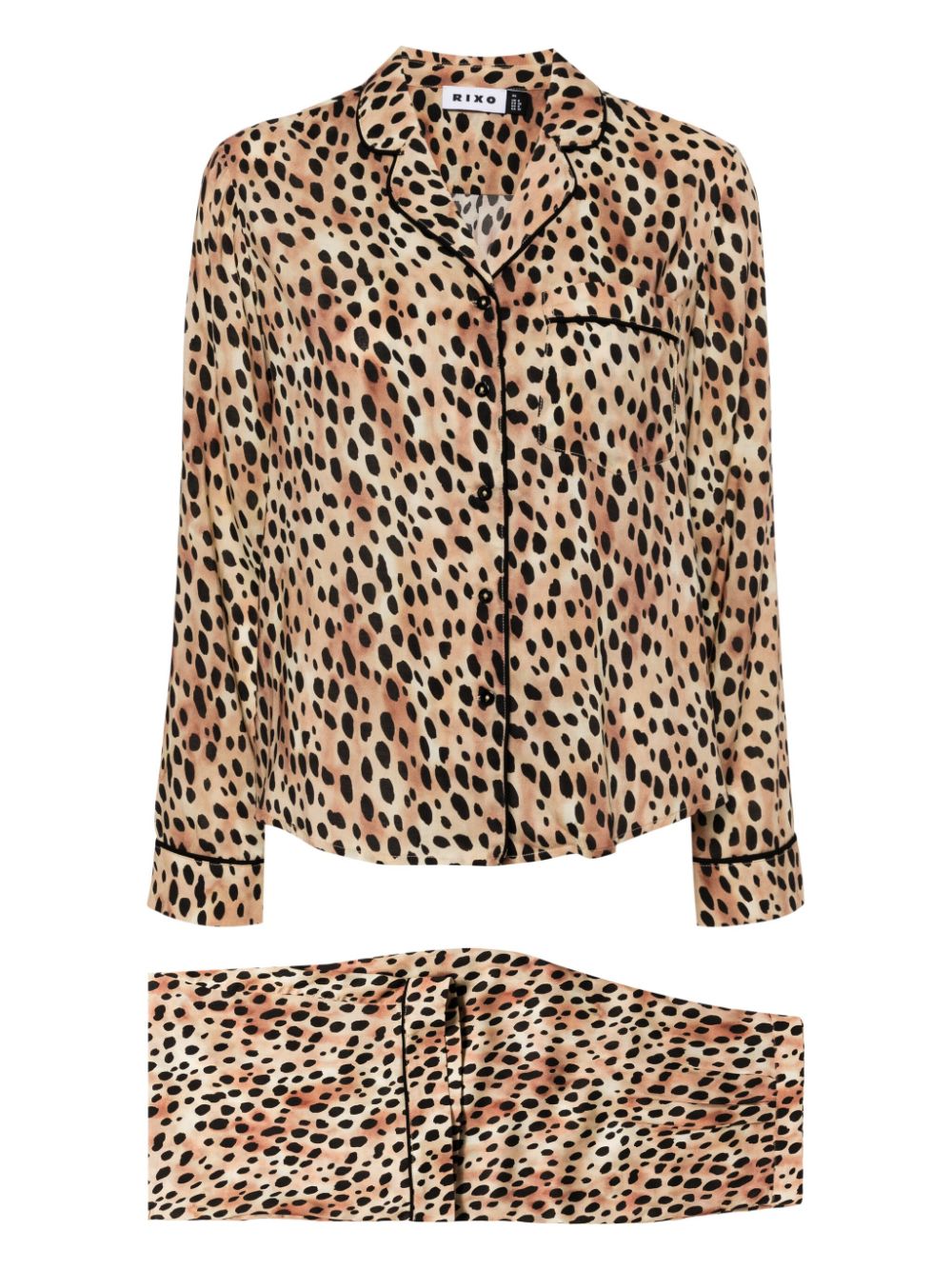 Rixo Austin leopard-print pyjama set - Braun