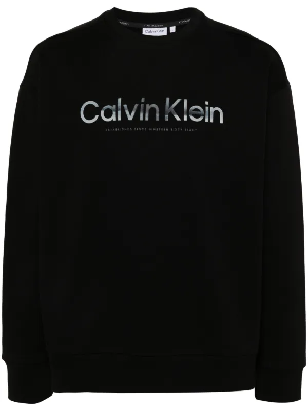 Calvin Klein logo print Cotton Sweatshirt Black FARFETCH AO