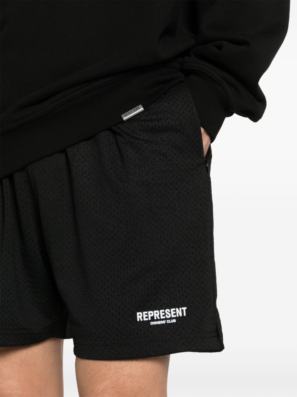Represent Geperforeerde shorts Zwart