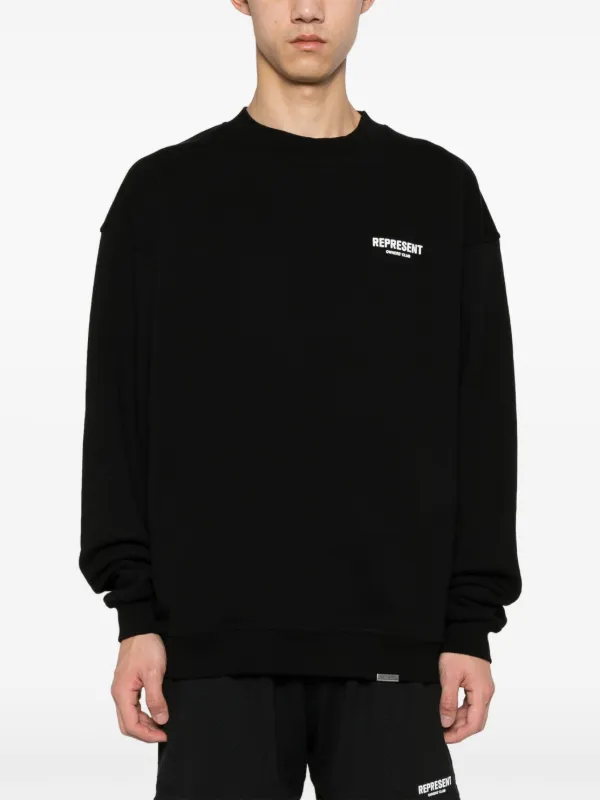 スウェット・トレーナー REPRESENT Black Cotton Sweatshirt Represent logo-print Cotton Sweatshirt | Black | FARFETCH JO