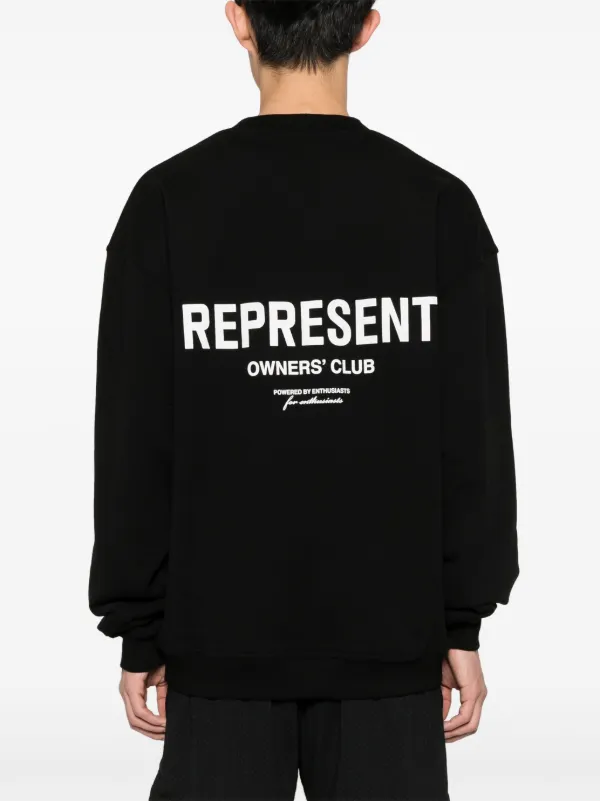 スウェット・トレーナー REPRESENT Black Cotton Sweatshirt Represent logo-print Cotton Sweatshirt | Black | FARFETCH JO