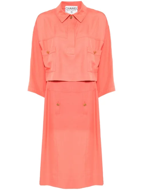 Ensemble chemise-jupe en coton (années 1990-2000) - CHANEL Pre-Owned - Modalova