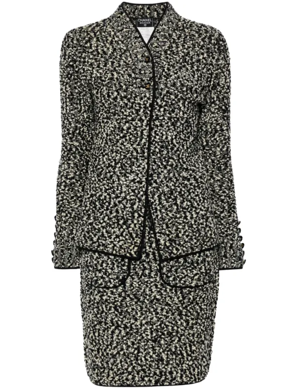 CHANEL Pre Owned 1994 Boucle Skirt Suit Farfetch