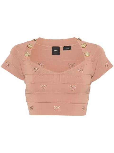PINKO Love Birds-embroidered top