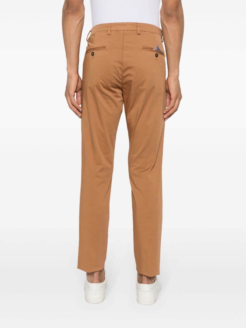 Shop Manuel Ritz Garment-dyed Straight Trousers In Brown