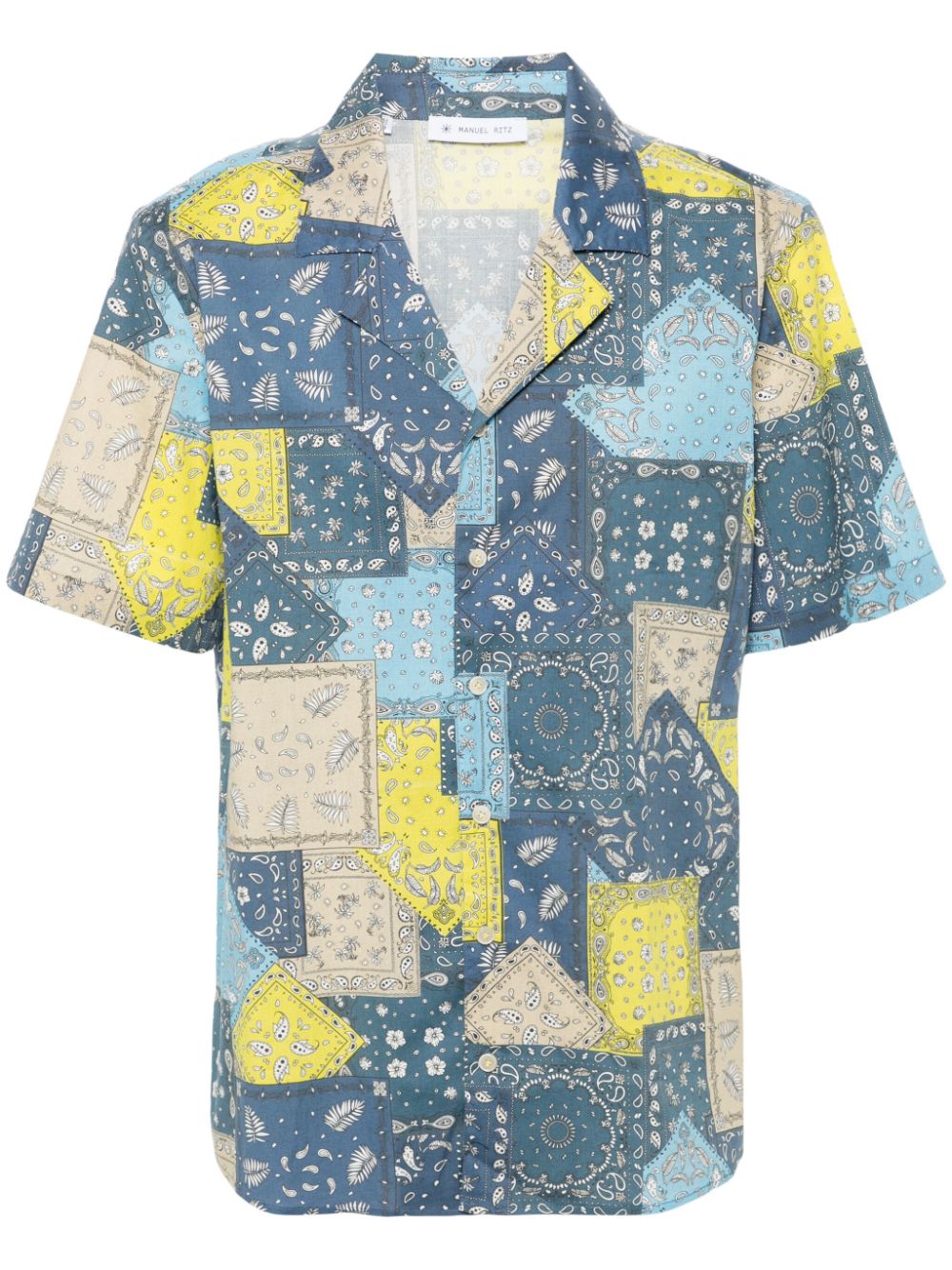 Manuel Ritz bandana-print shirt Blauw