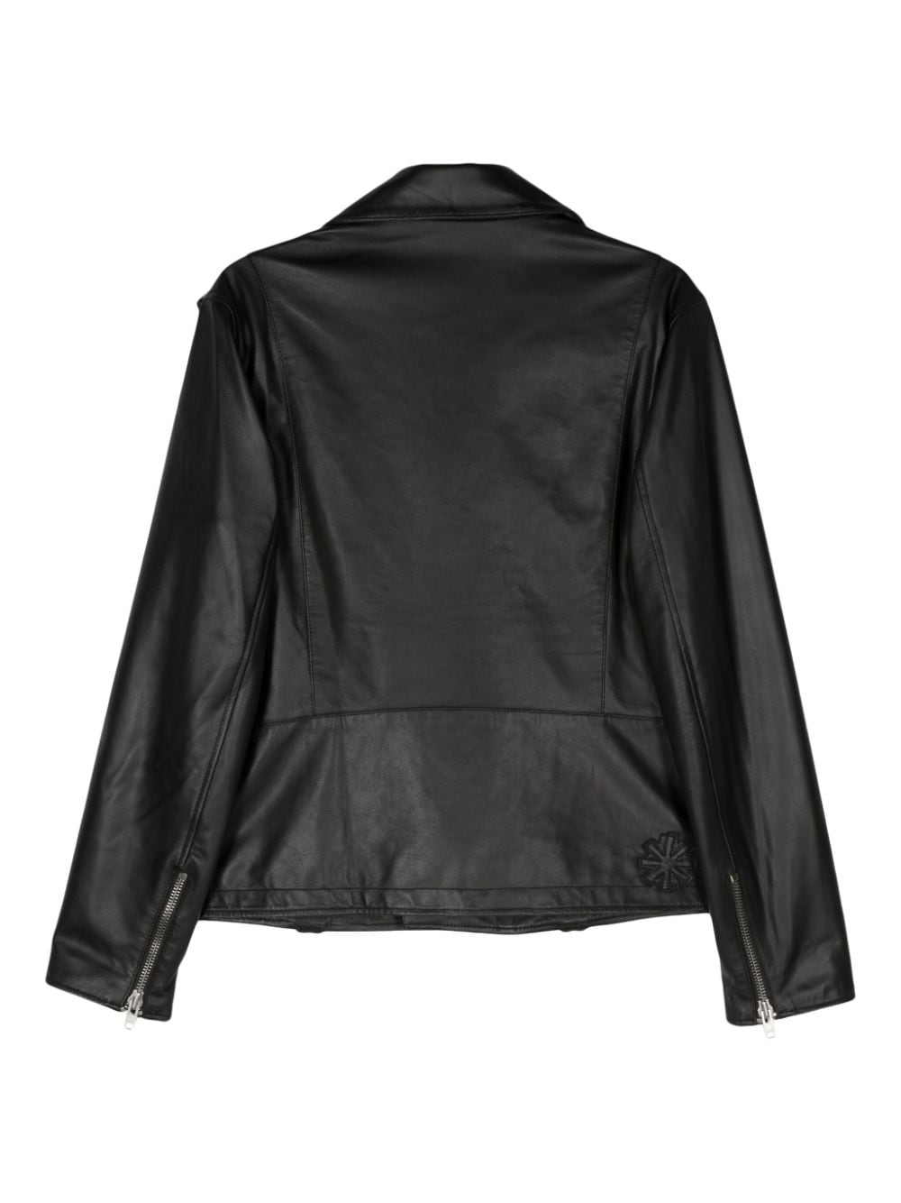 Shop Manuel Ritz Zip-up Leather Jacket In Black