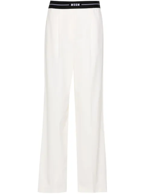 MSGM logo-waistband wide-leg trousers