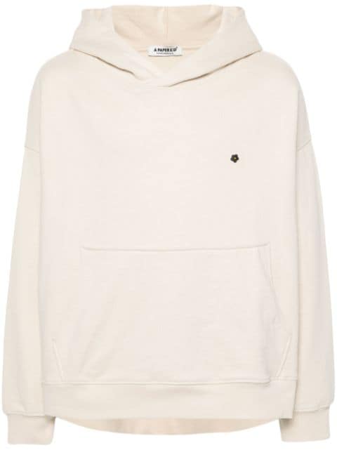 A Paper Kid brooch-detail cotton hoodie
