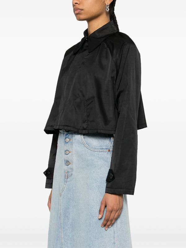 MM6 Maison Margiela single-stitch Logo Cropped Jacket - Farfetch