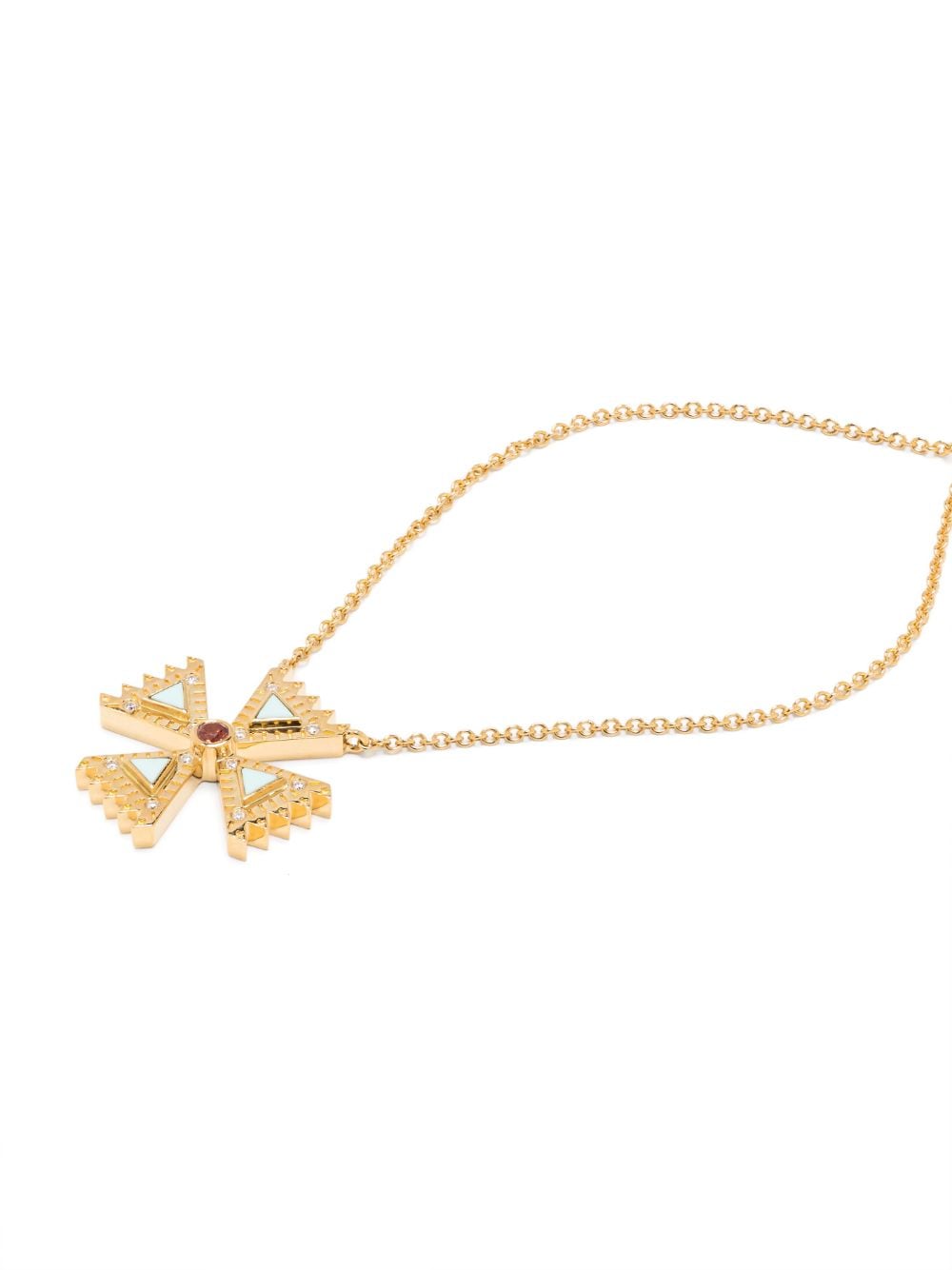 Shop Harwell Godfrey 18kt Yellow Gold Crux Mini Diamond Pendant Necklace