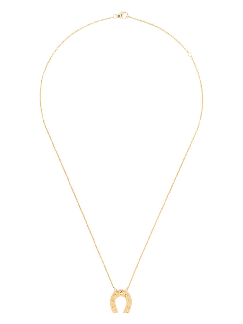 Harwell Godfrey 18kt Yellow Gold Mini Horseshoe Pendant Necklace